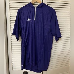 adidas Climalite Purple T-Shirt Hoodie, Men’s US L